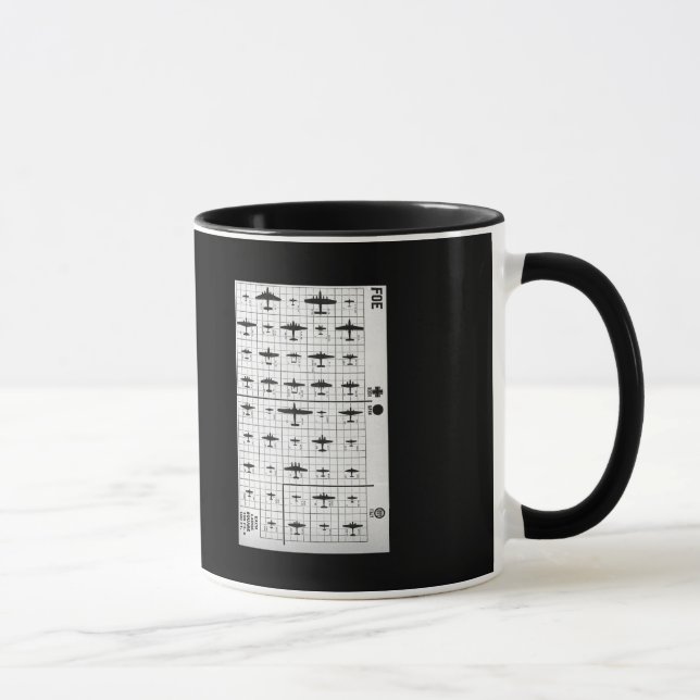 Vän- & för Foe WWII flygplanSilhouettes Mugg (Höger)