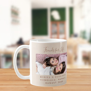 Vän för livet foto namn champagne beige kaffemugg