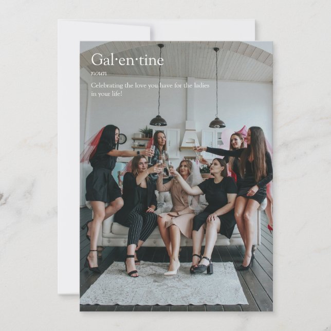 Vän Fotot Galentine's Day Definition Kort (Framsida)