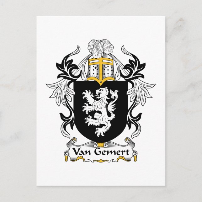 Van Gemert Family Crest Vykort (Framsida)