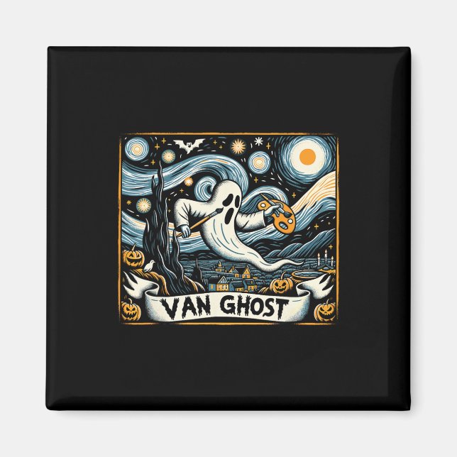 Van Ghost Art Teacher Halloween 1 Magnet (Framsidan)