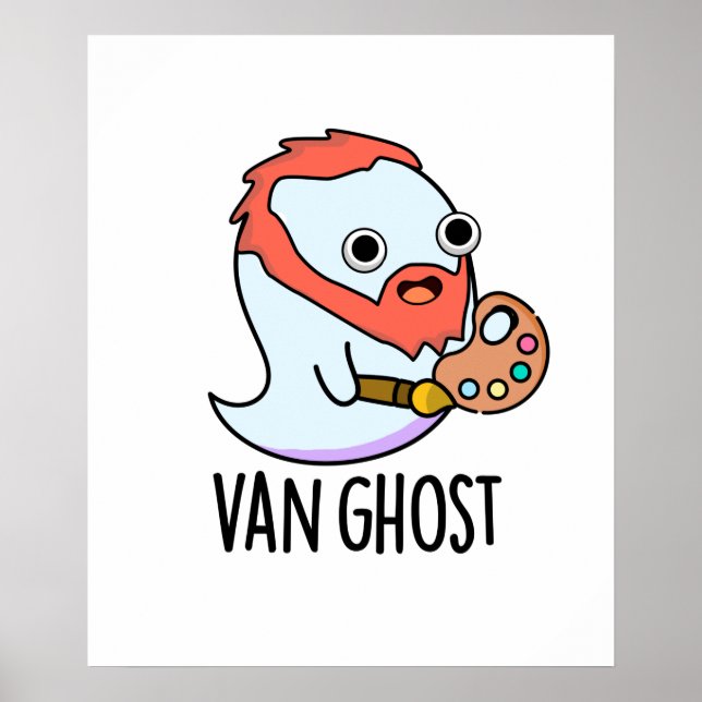 Van Ghost Funny Artist Ghost Pun Poster (Framsidan)