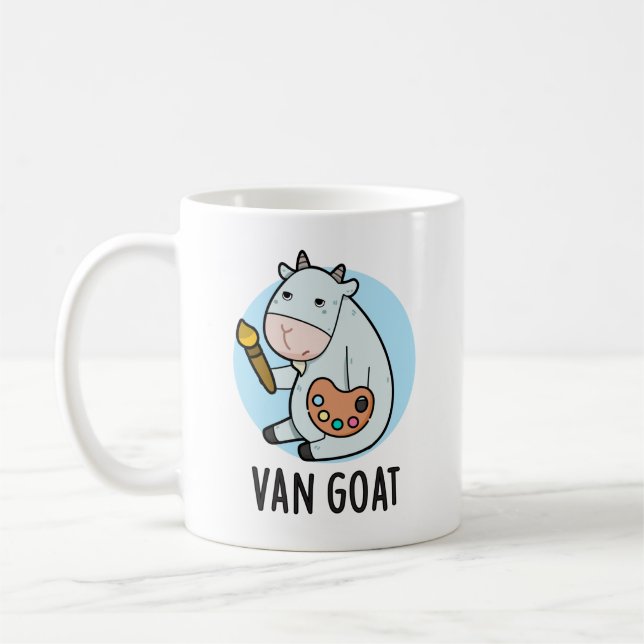 Van Goat Funny Artist Pun Kaffemugg (Vänster)
