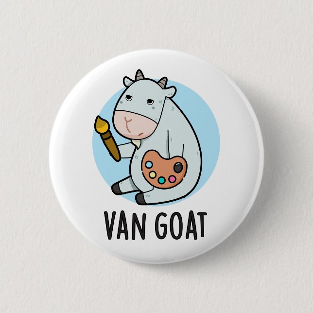 Van Goat Funny Artist Pun Knapp (Framsida)
