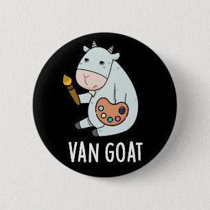 Van Goat Funny Artist Pun Mörk BG Knapp