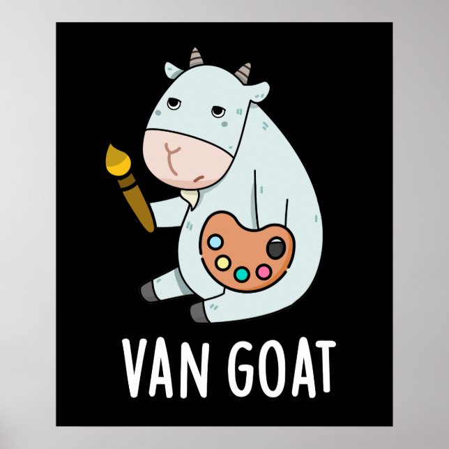 Van Goat Funny Artist Pun Mörk BG Poster (Framsidan)
