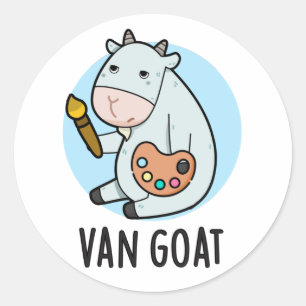 Van Goat Funny Artist Pun Runt Klistermärke