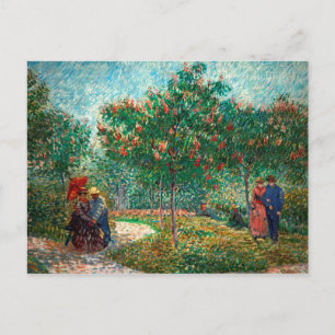 Van Goggs trädgård i Montmartre med älskande Vykort