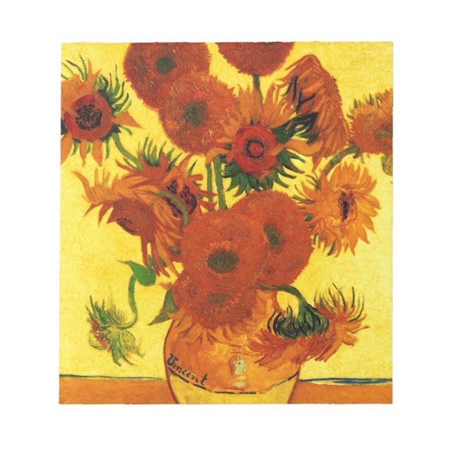 Van Gogh 15 Solblommor Anteckningsblock (Framsida)