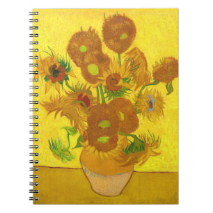 Van Gogh-15 solblommor i Vas Fine Art Anteckningsbok