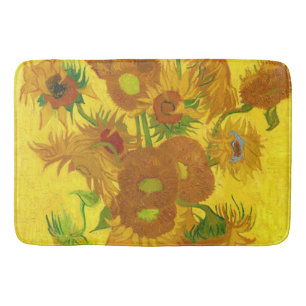 Van Gogh-15 solblommor i Vas Fine Art Badrumsmatta