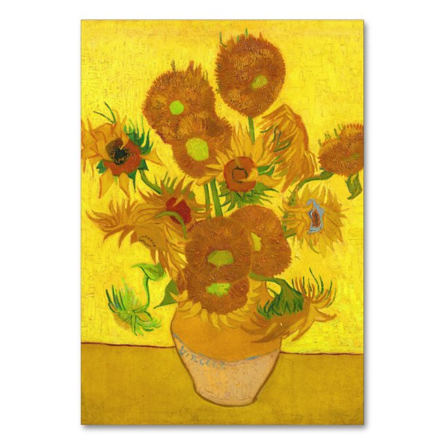Van Gogh-15 solblommor i Vas Fine Art Bordsnummer (Framsidan)