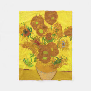 Van Gogh-15 solblommor i Vas Fine Art Fleecefilt