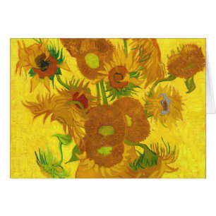Van Gogh-15 solblommor i Vas Fine Art Hälsningskort