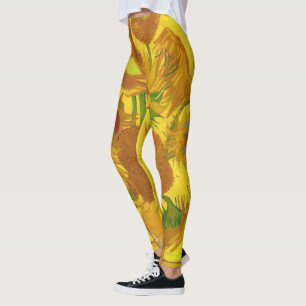Van Gogh-15 solblommor i Vas Fine Art Leggings