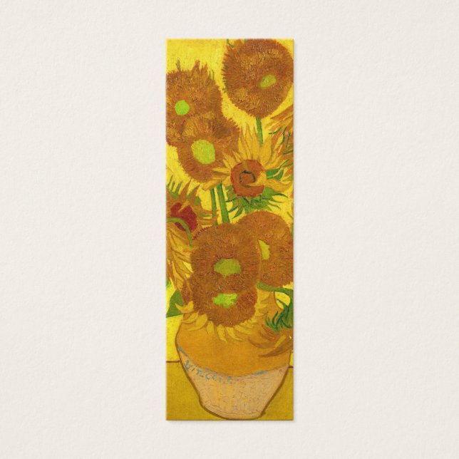 Van Gogh-15 solblommor i Vas Fine Art Litet Visitkort (Framsidan)