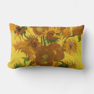 Van Gogh-15 solblommor i Vas Fine Art Lumbarkudde