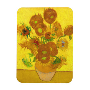 Van Gogh-15 solblommor i Vas Fine Art Magnet