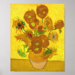 Van Gogh-15 solblommor i Vas Fine Art Poster