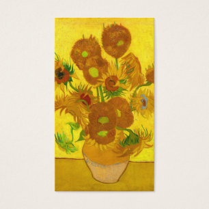 Van Gogh-15 solblommor i Vas Fine Art Visitkort