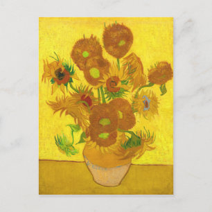 Van Gogh-15 solblommor i Vas Fine Art Vykort