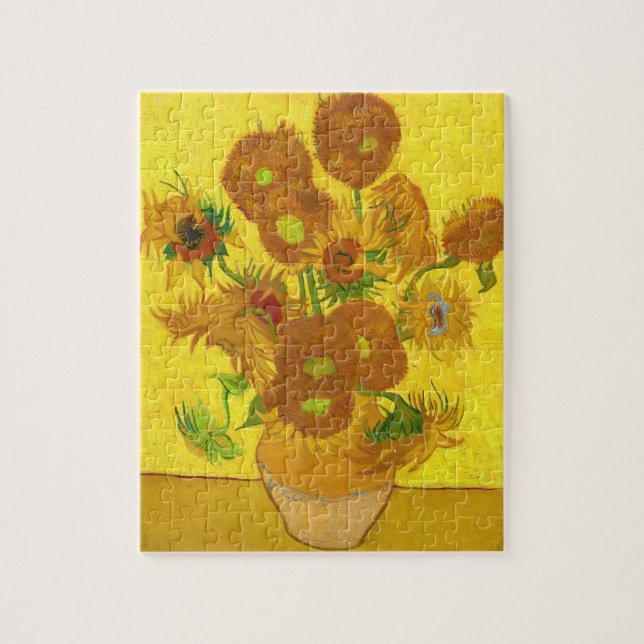 Van Gogh-15 solblommor i Vas Pussel (Vertikal)