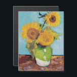 Van Gogh - 3 solblommor i ett magnetkort Vas<br><div class="desc">Tre solrosor i en Vas/Vas avec-trois tournesols - Vincent Van Gogh,  augusti 1888 - Solblommor 1888,  första versionen (F453)</div>