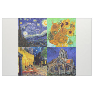 Van Gogh 4-up Stjärnlund Café Solrosor Kyrka Tyg