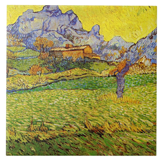 Van Gogh - A Meadow i bergen Kakelplatta (Framsidan)