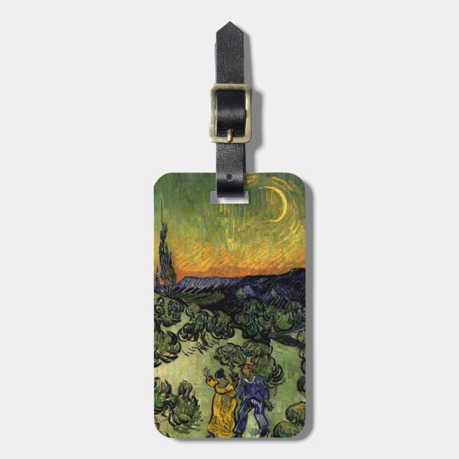 Van Gogh: Aftonpromenad Bagagebricka (Vertikal Framsida)