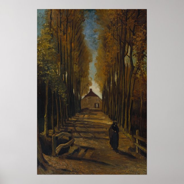 Van Gogh - Allé med popplar på hösten Poster (Framsidan)