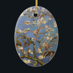 Van Gogh Almond Blommar Julgransprydnad Keramik<br><div class="desc">Vincent Van Gogh Nature Painting Series - Almond Blommar in Blue Tones</div>