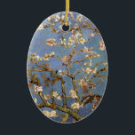 Van Gogh Almond Blommar Julgransprydnad Keramik<br><div class="desc">Vincent Van Gogh Nature Painting Series - Almond Blommar in Blue Tones</div>