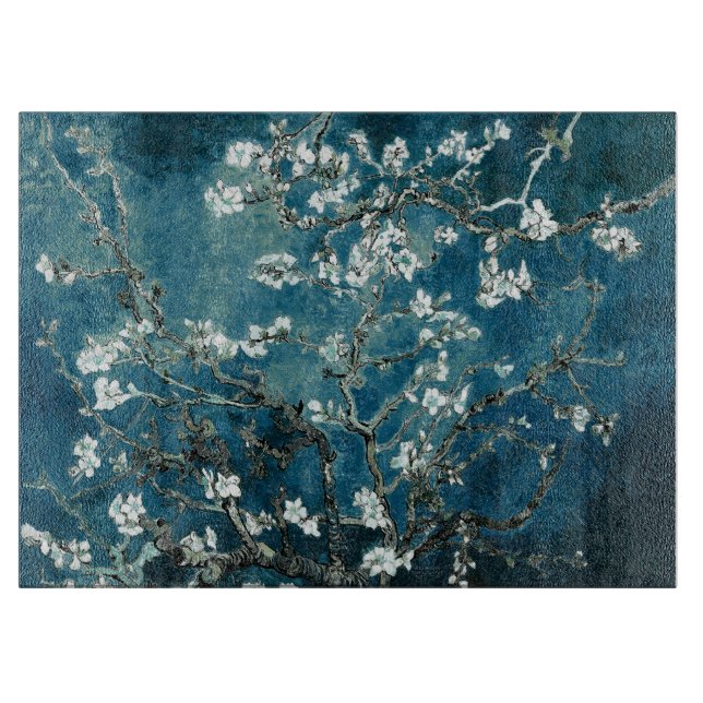 Van Gogh Almond Blommar Mörk  Teal (Framsidan)