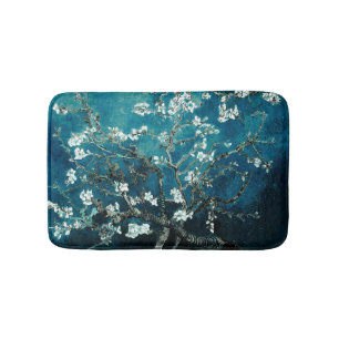 Van Gogh Almond Blommar Mörk Teal Badrumsmatta