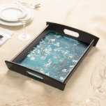 Van Gogh Almond Blommar Mörk  Teal Frukostbricka<br><div class="desc">Konstnär: Vincent Van Gogh Titel: Almond Blommars ändrade färg</div>