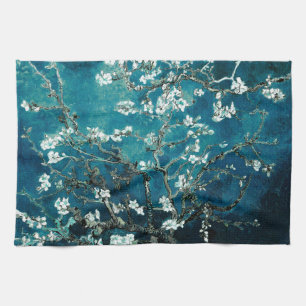 Van Gogh Almond Blommar Mörk Teal Kökshandduk