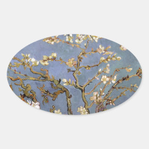 Van Gogh Almond Blommar Ovalt Klistermärke