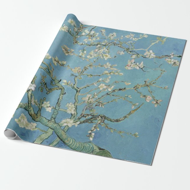 Van Gogh Almond Blommar Painting Presentpapper (Utrullad)