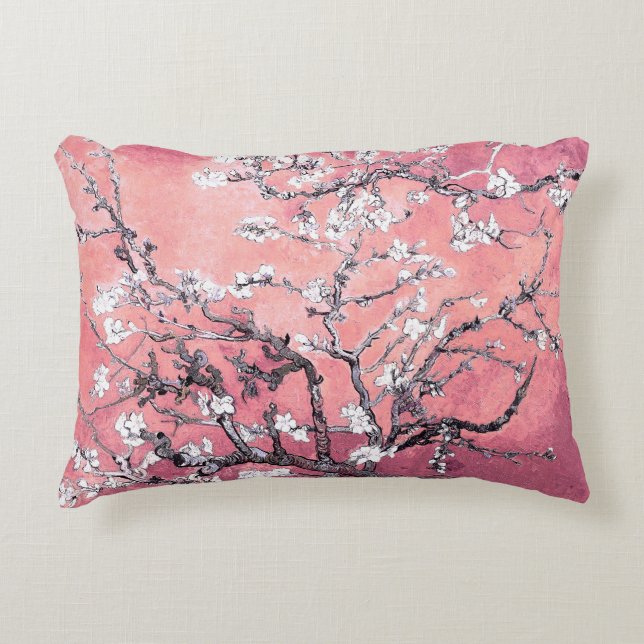 Van Gogh Almond Blommar peach rosa Prydnadskudde (Framsidan)