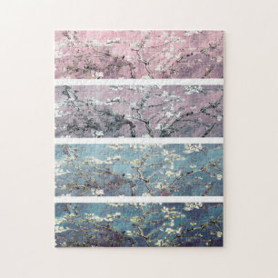 Van Gogh Almond Blommar Rosa Lavender Teal Pussel