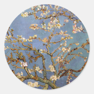 Van Gogh Almond Blommar Runt Klistermärke