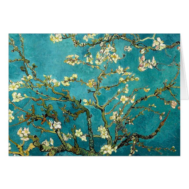 Van Gogh Almond Blommar Träd Hälsningskort (Framsidan Horizontal)