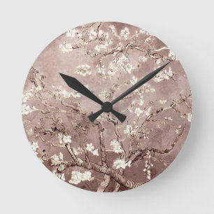 Van Gogh Almond Blommars Beige Rund Klocka