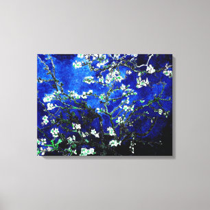 Van Gogh Almond Blommars blue grönt Canvastryck