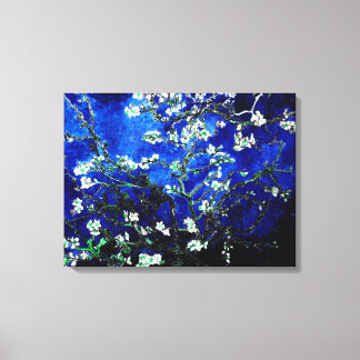 Van Gogh Almond Blommars blue grönt Canvastryck