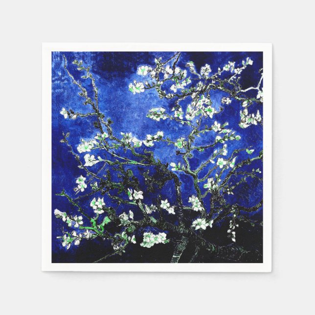 Van Gogh Almond Blommars blue grönt Stone Underläg Pappersservett (Framsidan)