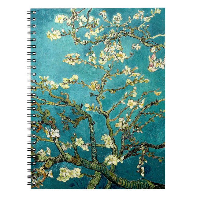 Van Gogh Almond Blommars Classic Impressionism Anteckningsbok (Framsidan)