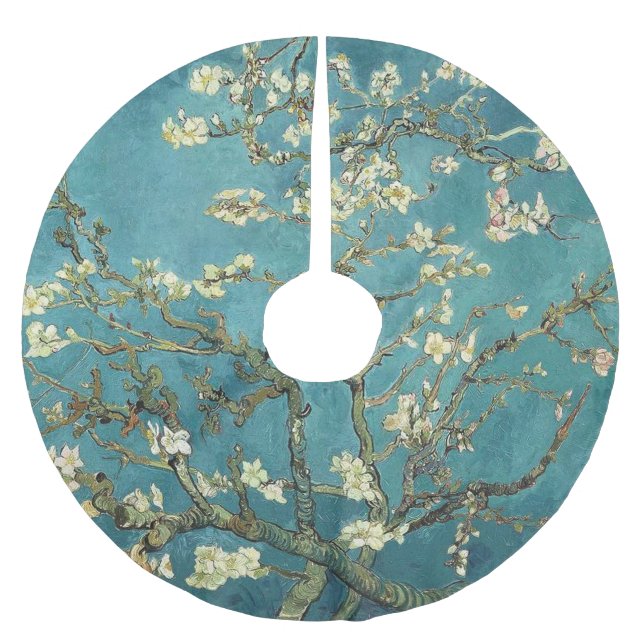 Van Gogh Almond Blommars Julgransmatta Borstad Polyester (Framsidan)