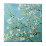 Van Gogh Almond Blommars Kakelplatta<br><div class="desc">Konstnär: Vincent Van Gogh Titel: Almond Blommars ändrade färg med 2gullordUtformning av vincent van gogh,  van gogh,  mandel blommar,  teal,  blommor,  blommigt,  vår,  sofistikerad,  dekorerad</div>